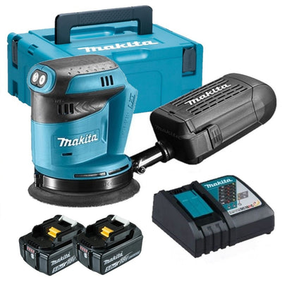 Makita dbo180rtj 18v excenter schuurmachine | 5.0ah li-ion - dbo180rtj