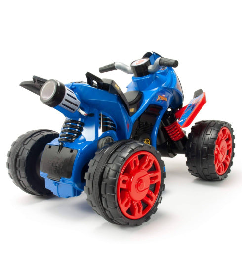 Injusa Spider-Man The accuvoertuig quad 12V blauw rood
