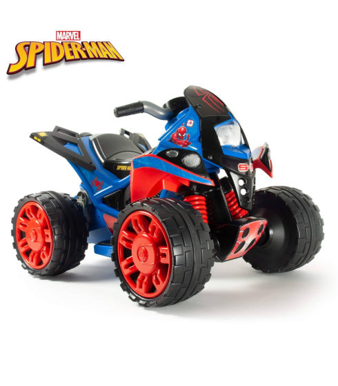 Injusa Spider-Man The accuvoertuig quad 12V blauw rood