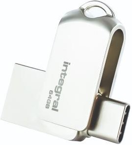 Enzo integral usb stick 64gb metal dual usb-c en usb 3.0 - 9500285