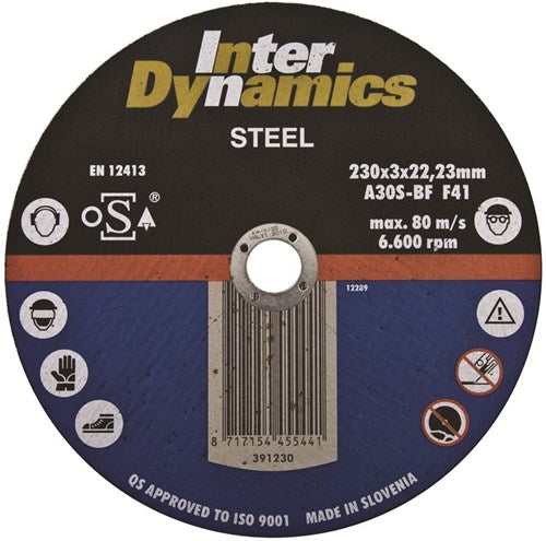 Interdynamics doorslijpschijf 125x3mm, 22.23mm metaal | 1 stuks - 391125