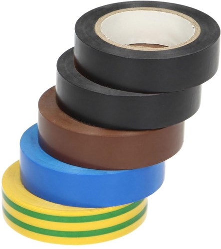 Enzo isolatietape pvc 19mm set a 5 rollen 20m - 4140099