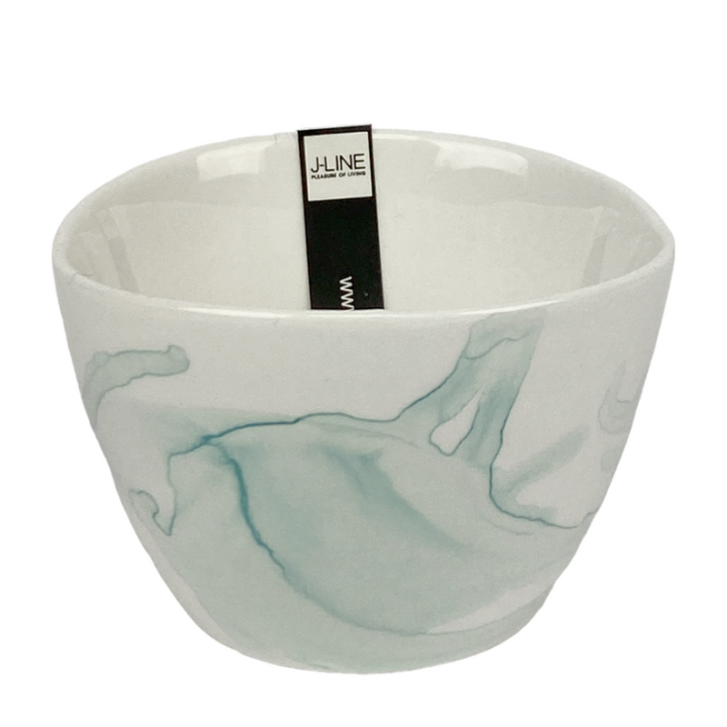 J-line schaaltje marmer blauw ø9x6cm