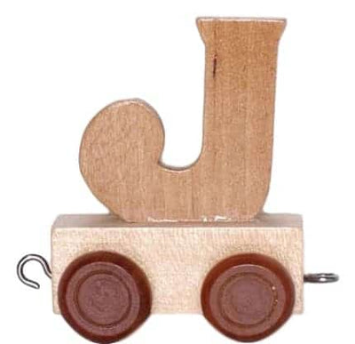 Bongers speelgoed houten letter j met wieltjes 6 cm hoog