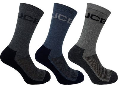 Jcb werkkleding kopen bij toolmax.nl jcb everyday werksokken | maat 39-43 | zwart blauw grijs | 3 paar - jcbx138a
