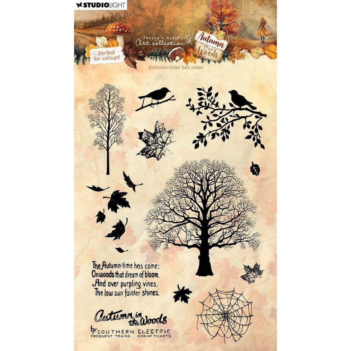 Studio light • jenine's mindful art autumn in the woods clear stamps autumn-time has come