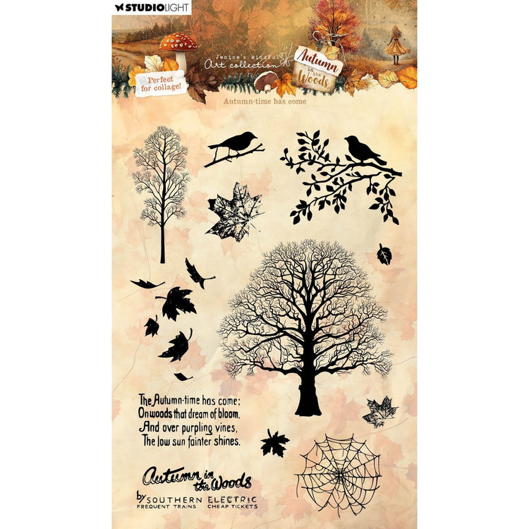 Studio light • jenine's mindful art autumn in the woods clear stamps autumn-time has come