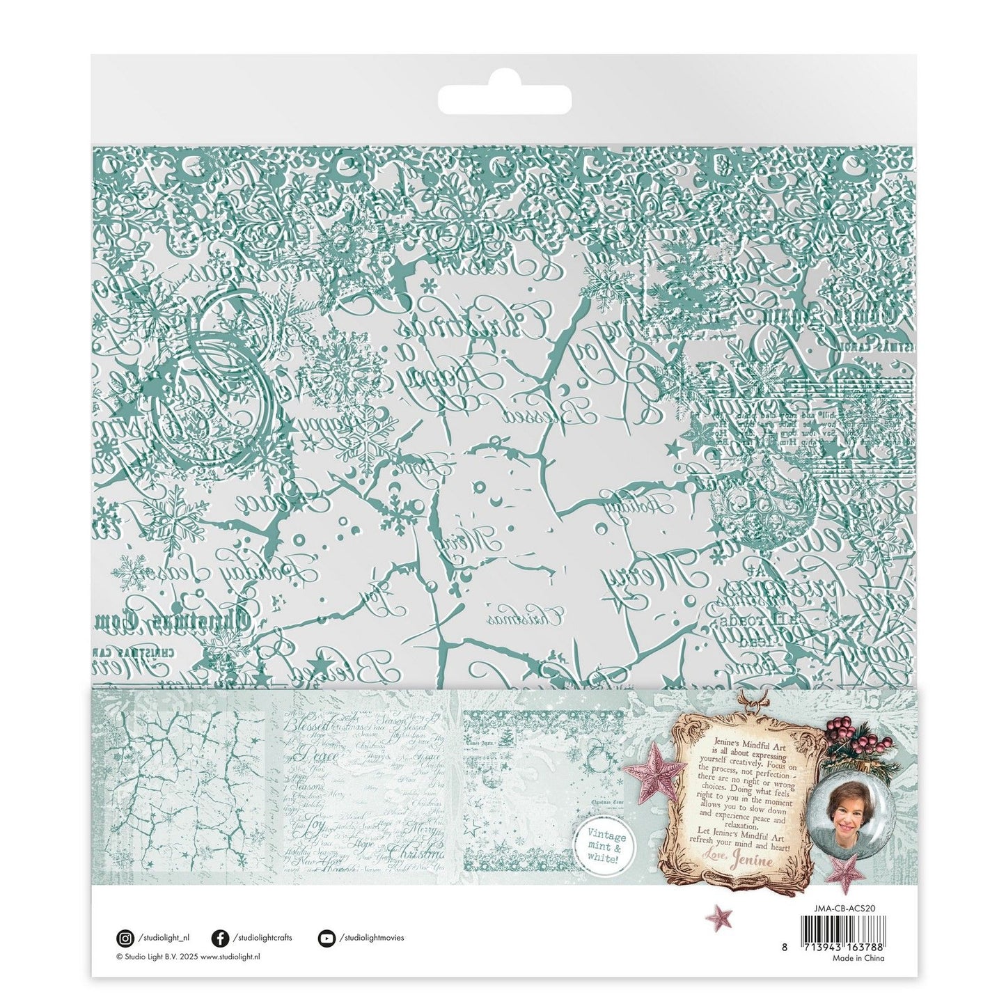 Studio light • jenine's mindful art christmas blush acetate sheets white vintage mint