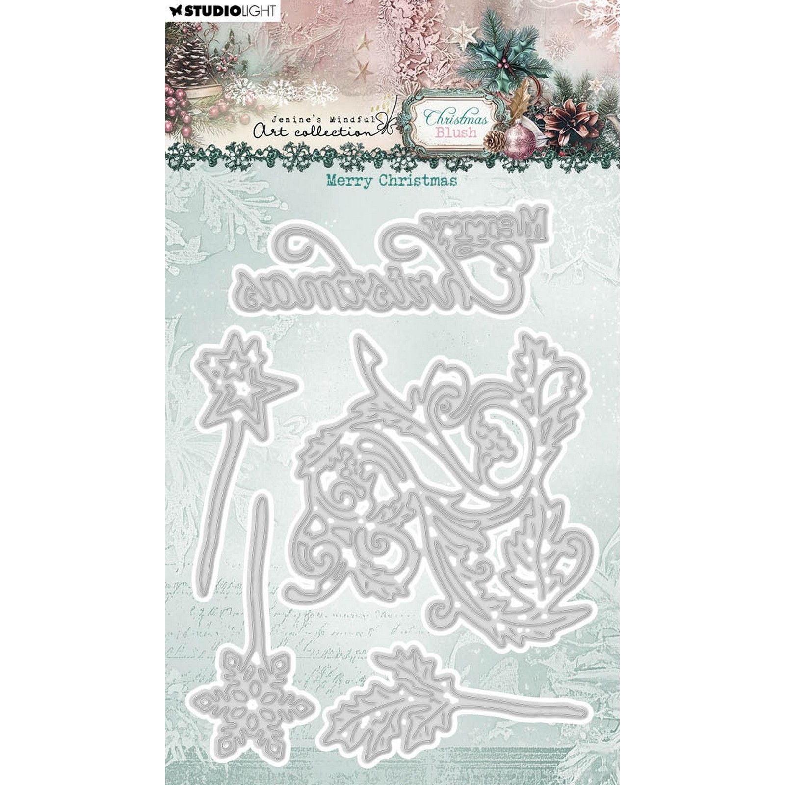 Studio light • jenine's mindful art christmas blush cutting die merry christmas