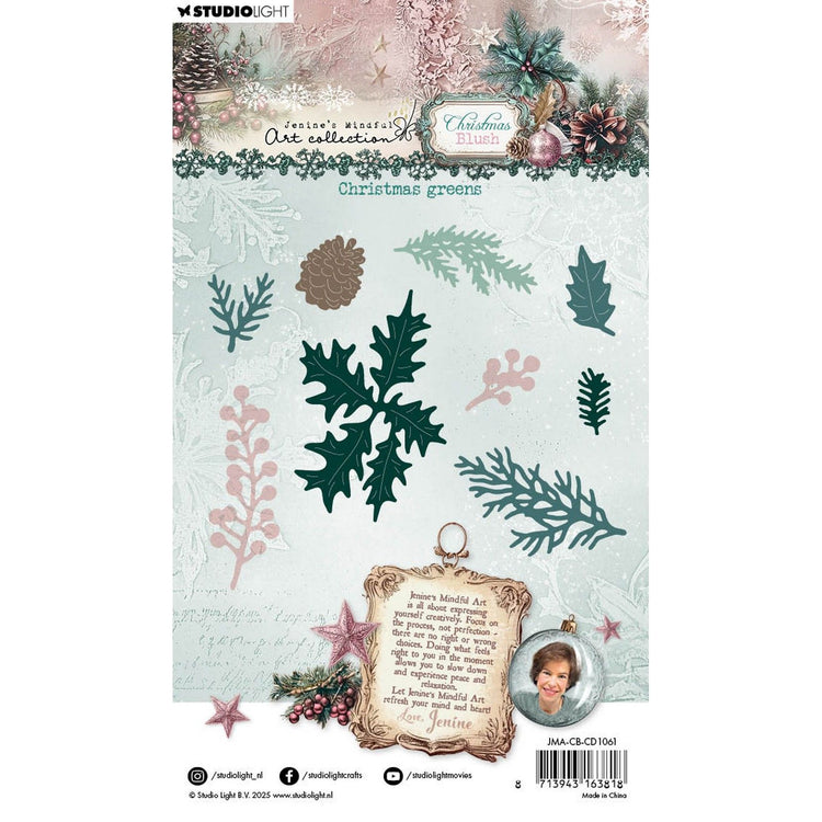 Studio light • jenine's mindful art christmas blush cutting die christmas greens