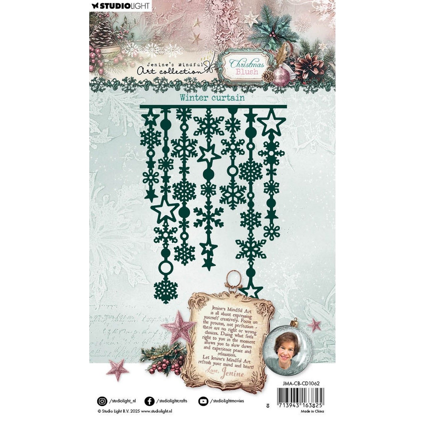 Studio light • jenine's mindful art christmas blush cutting die winter curtain
