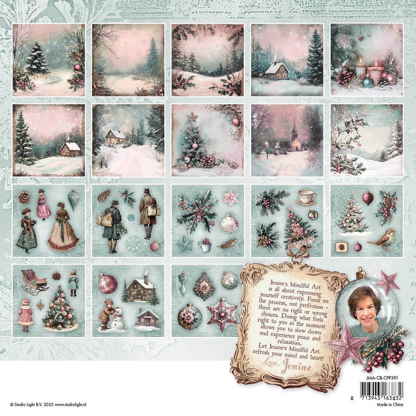 Studio light • jenine's mindful art christmas blush collage paper pad backgrounds elements
