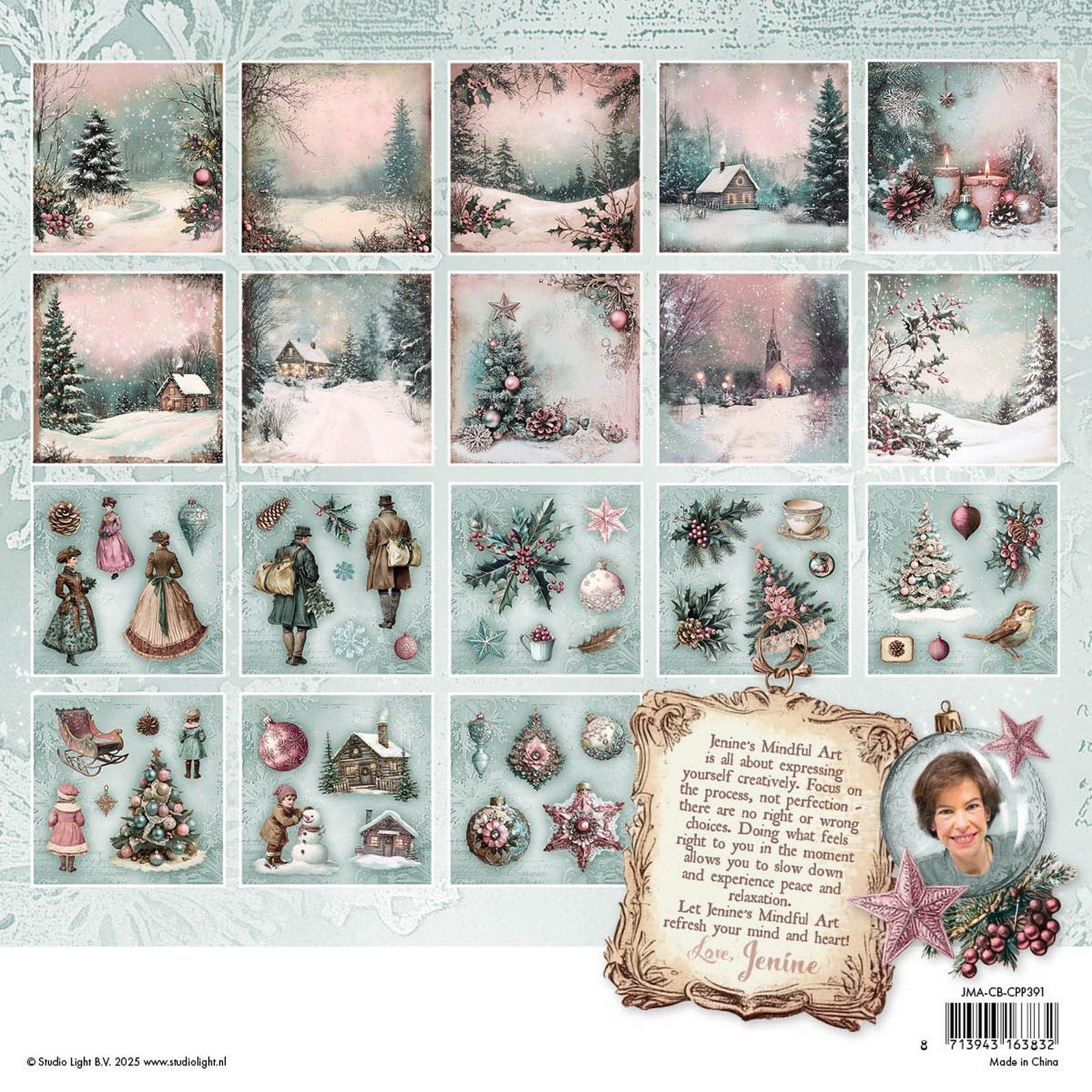 Studio light • jenine's mindful art christmas blush collage paper pad backgrounds elements