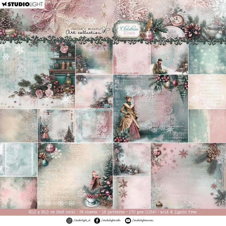 Studio light • jenine's mindful art christmas blush designer paper pad backgrounds