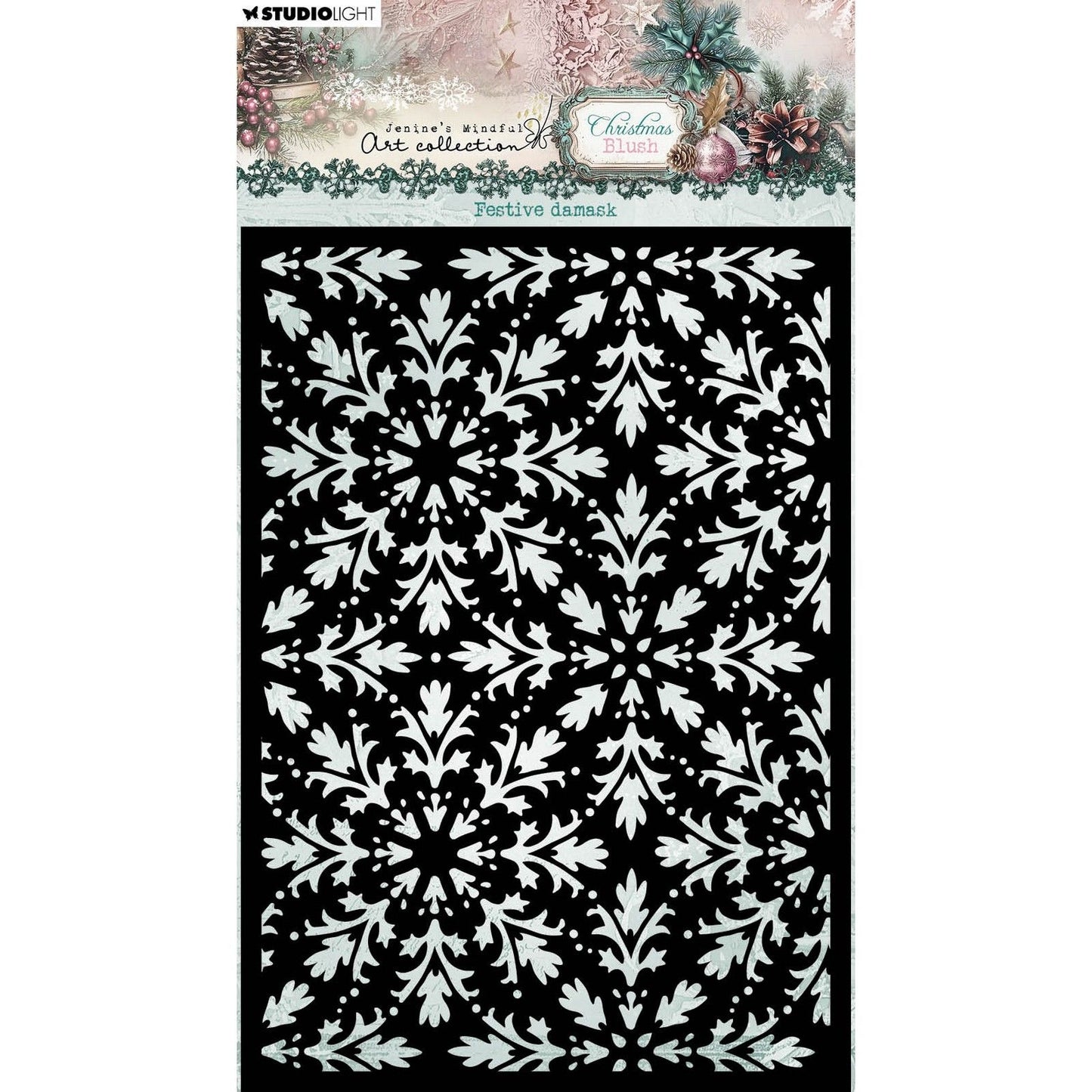 Studio light • jenine's mindful art christmas blush mask festive damask