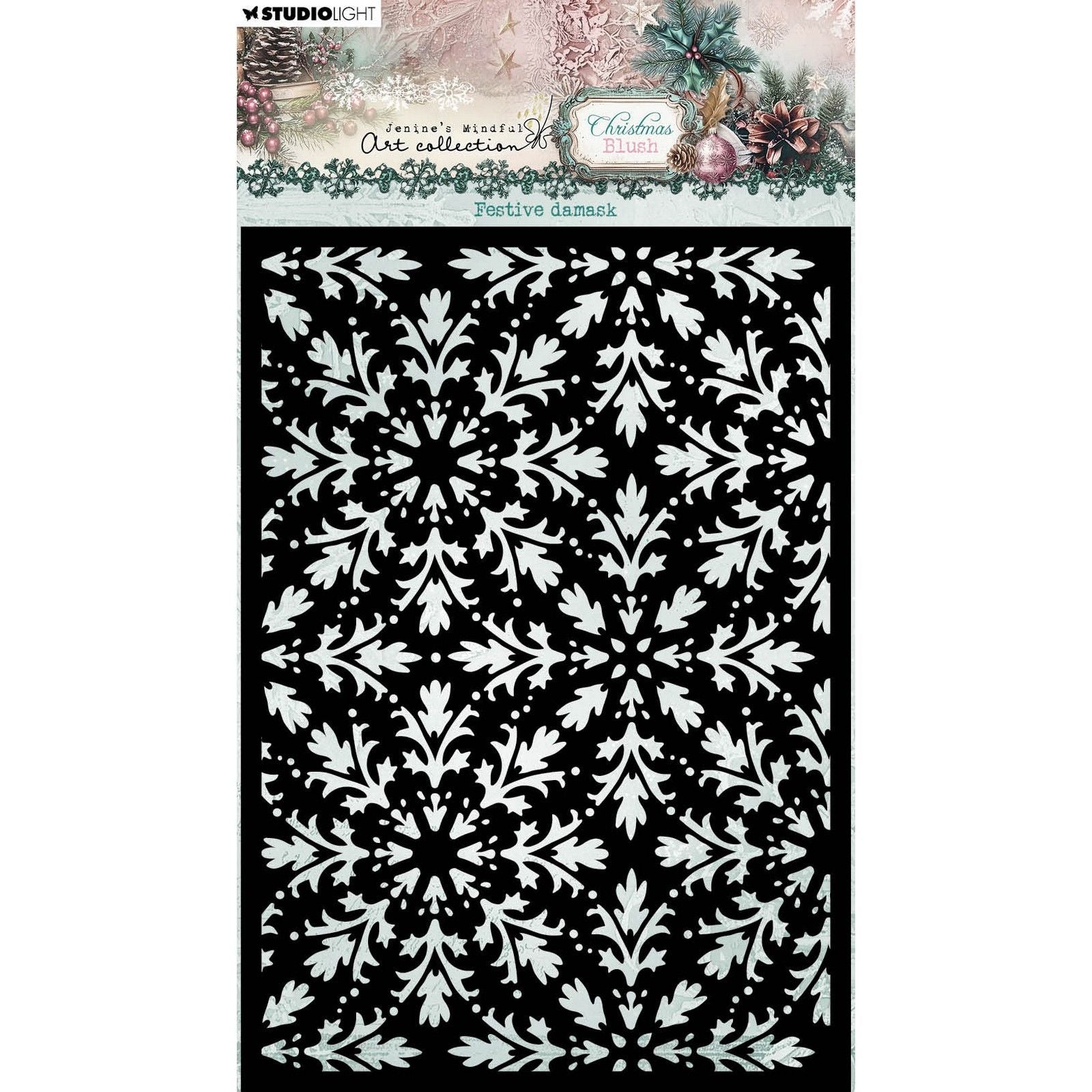 Studio light • jenine's mindful art christmas blush mask festive damask
