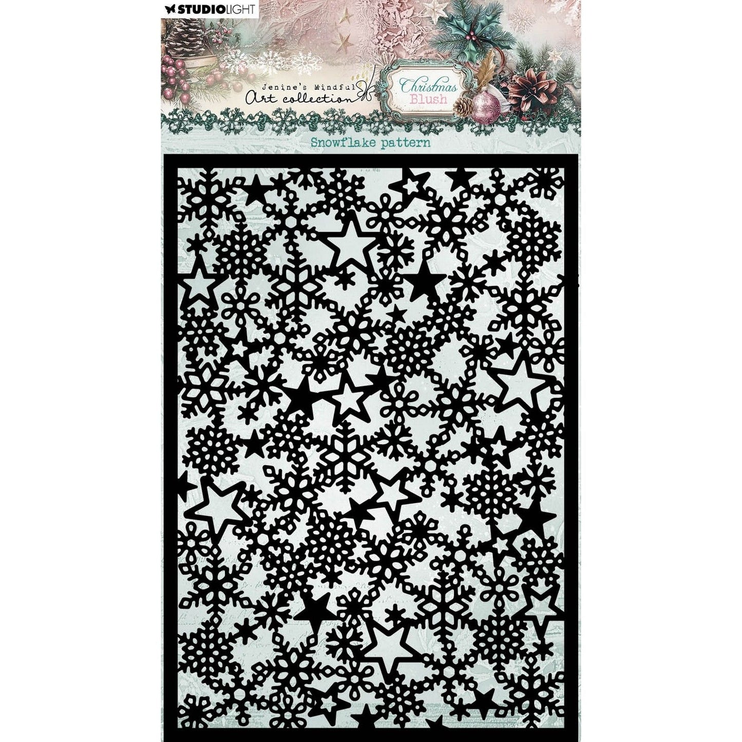Studio light • jenine's mindful art christmas blush mask snowflake pattern