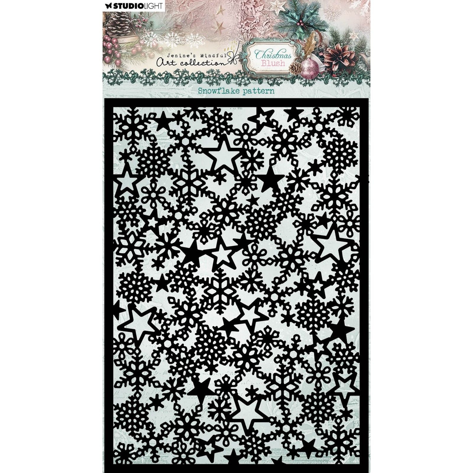 Studio light • jenine's mindful art christmas blush mask snowflake pattern