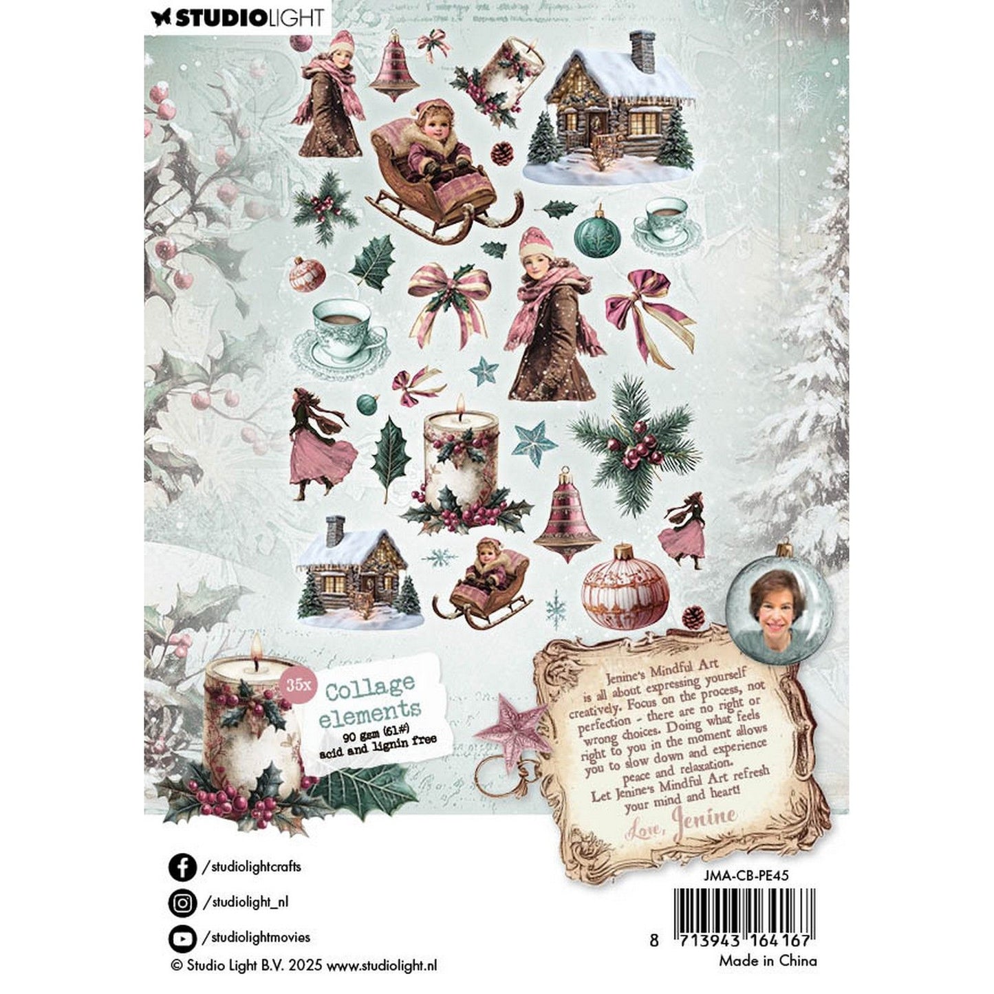 Studio light • jenine's mindful art christmas blush paper elements 35 collage elements