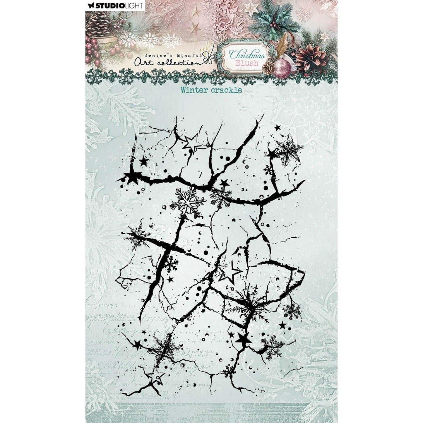 Studio light • jenine's mindful art christmas blush clear stamp winter crackle