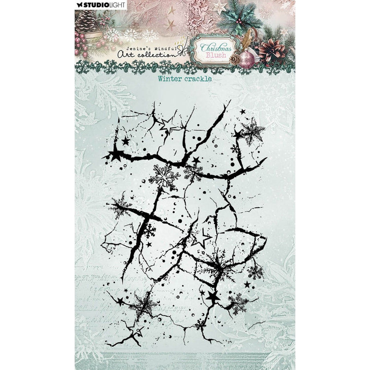 Studio light • jenine's mindful art christmas blush clear stamp winter crackle