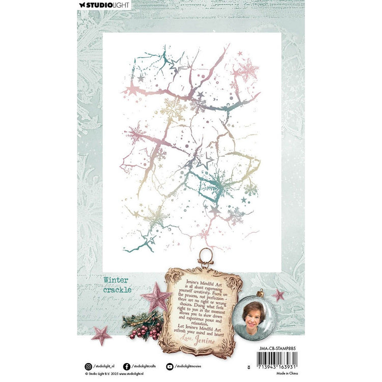 Studio light • jenine's mindful art christmas blush clear stamp winter crackle