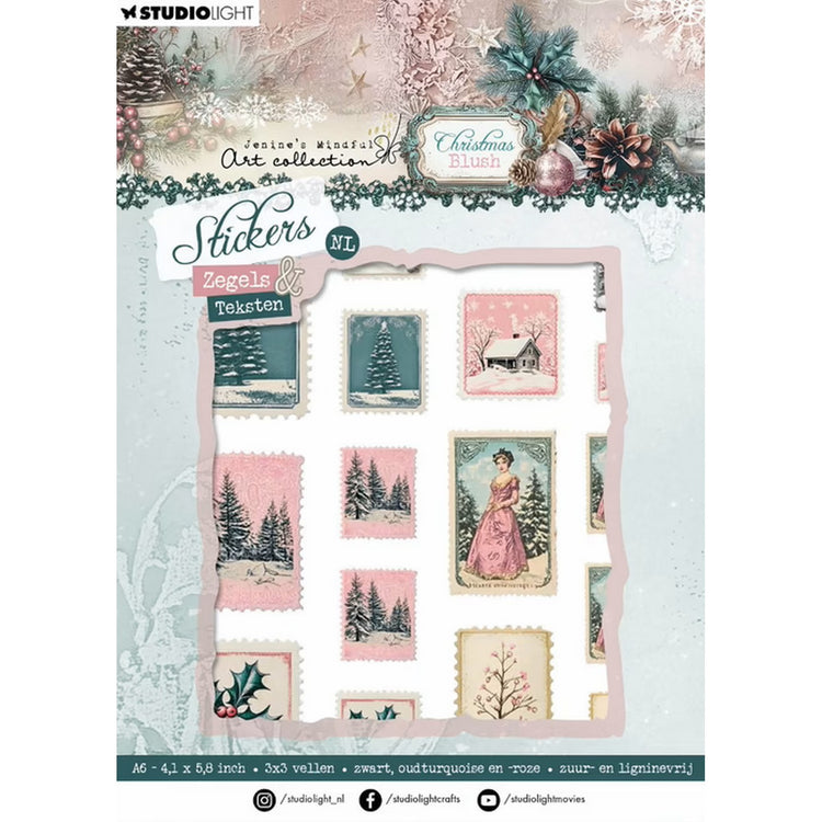 Studio light • jenine's mindful art christmas blush sticker sheets zegels teksten