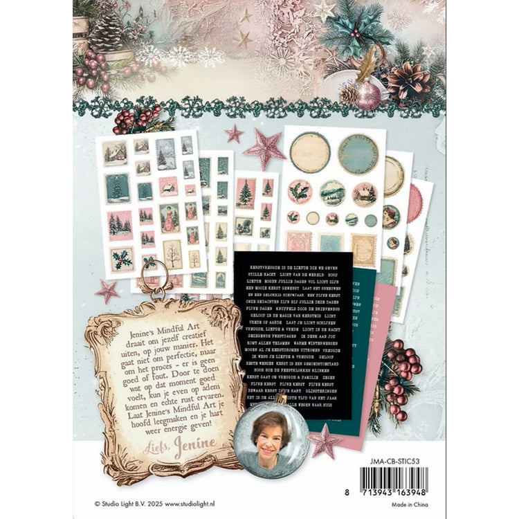 Studio light • jenine's mindful art christmas blush sticker sheets zegels teksten