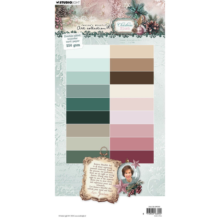Studio light • jenine's mindful art christmas blush unicolor paper pad double-sided card paper