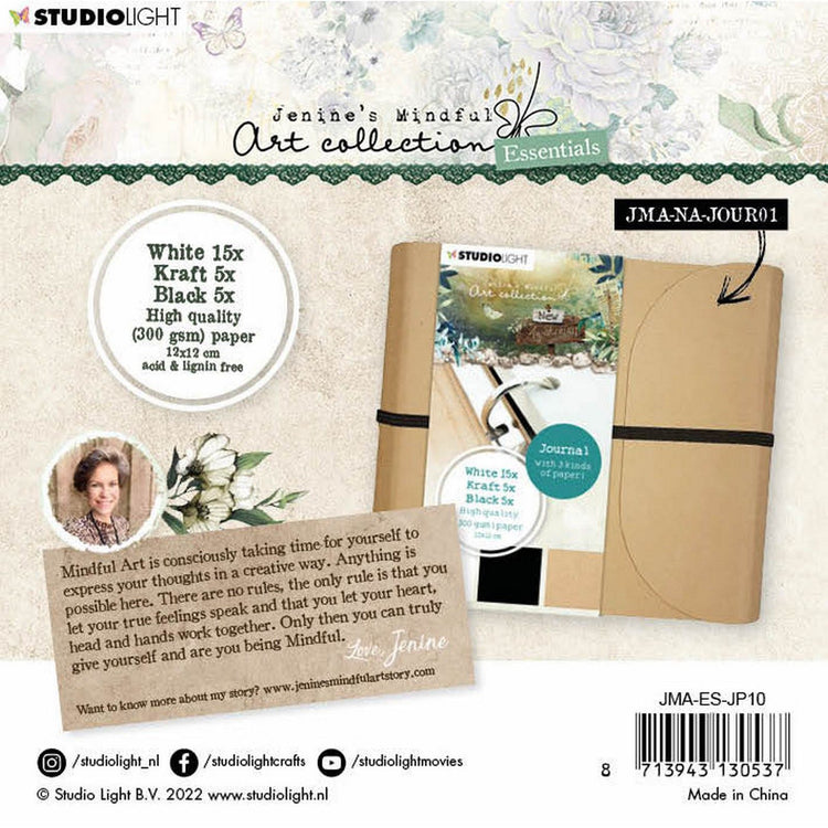 Studio light • jenine's mindful art refill for new awakening journal in white black kraft