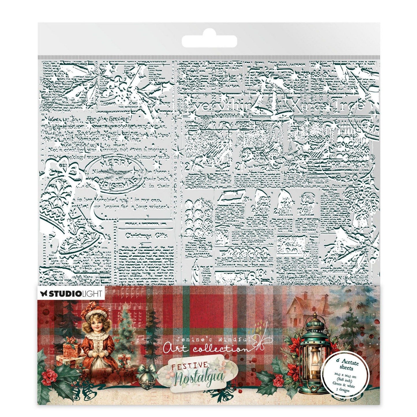 Studio light • festive nostalgia acetate sheets white green
