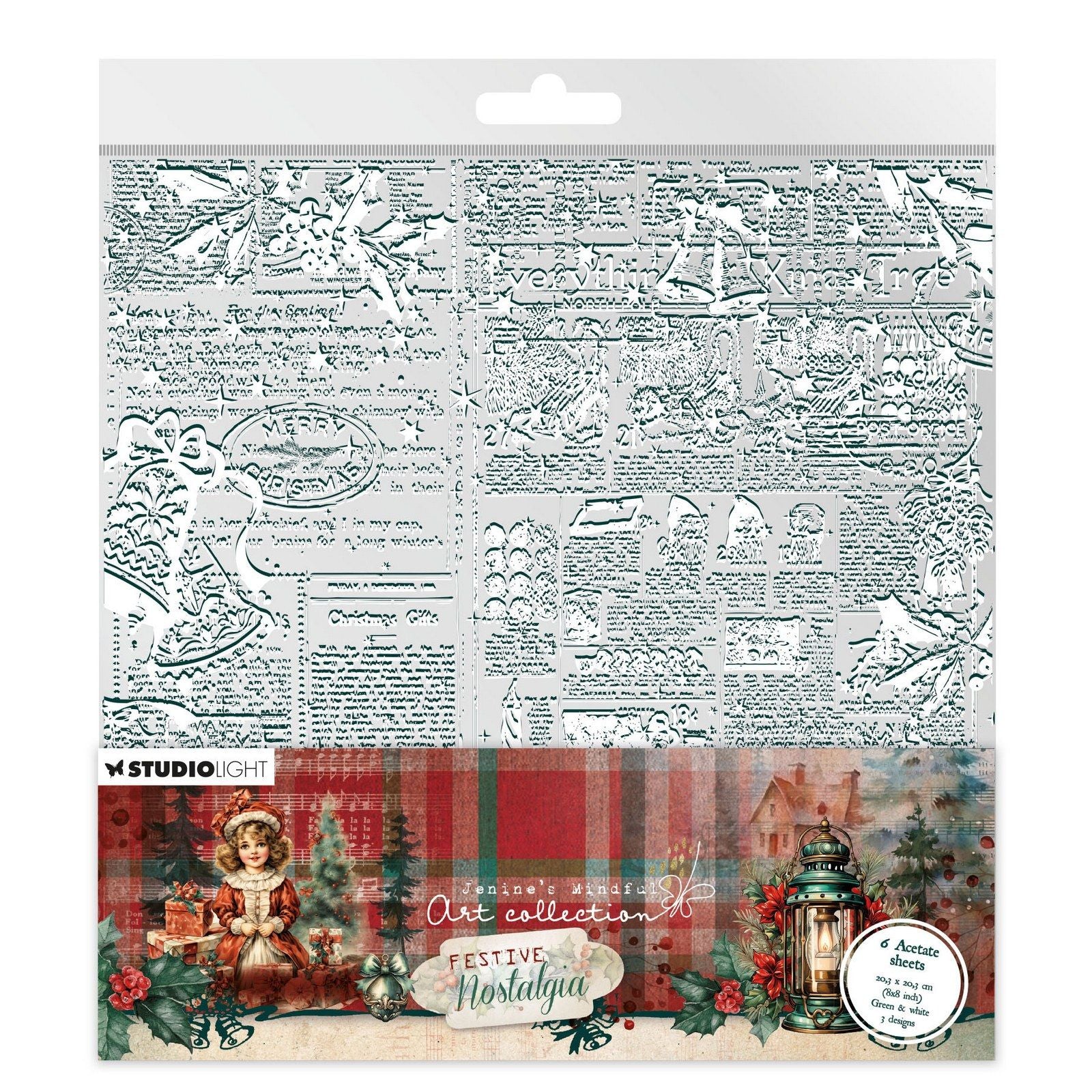 Studio light • festive nostalgia acetate sheets white green