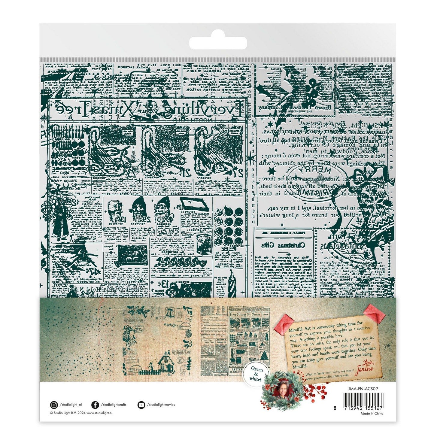 Studio light • festive nostalgia acetate sheets white green