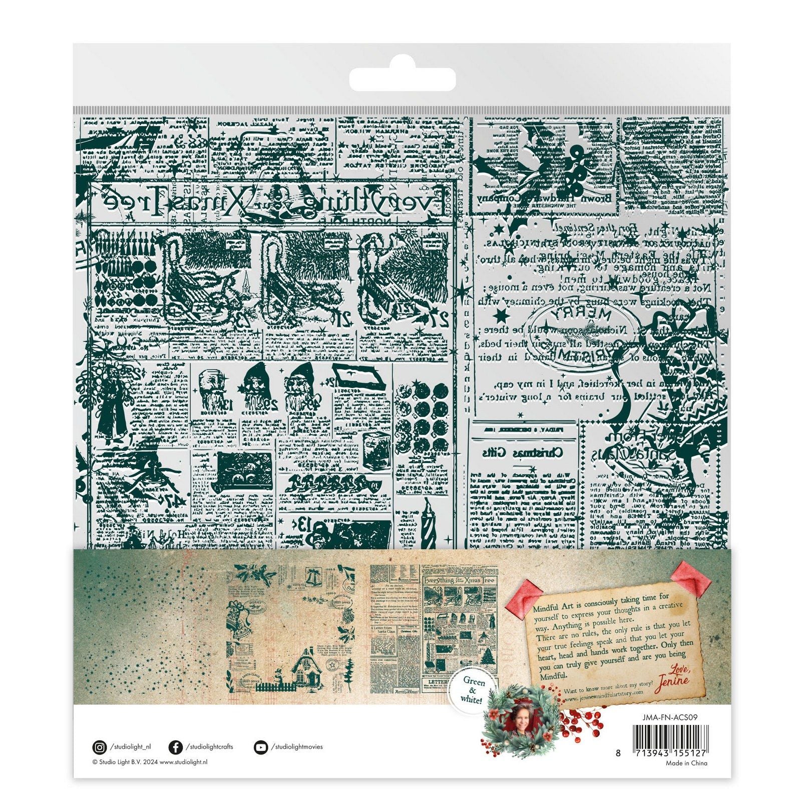 Studio light • festive nostalgia acetate sheets white green
