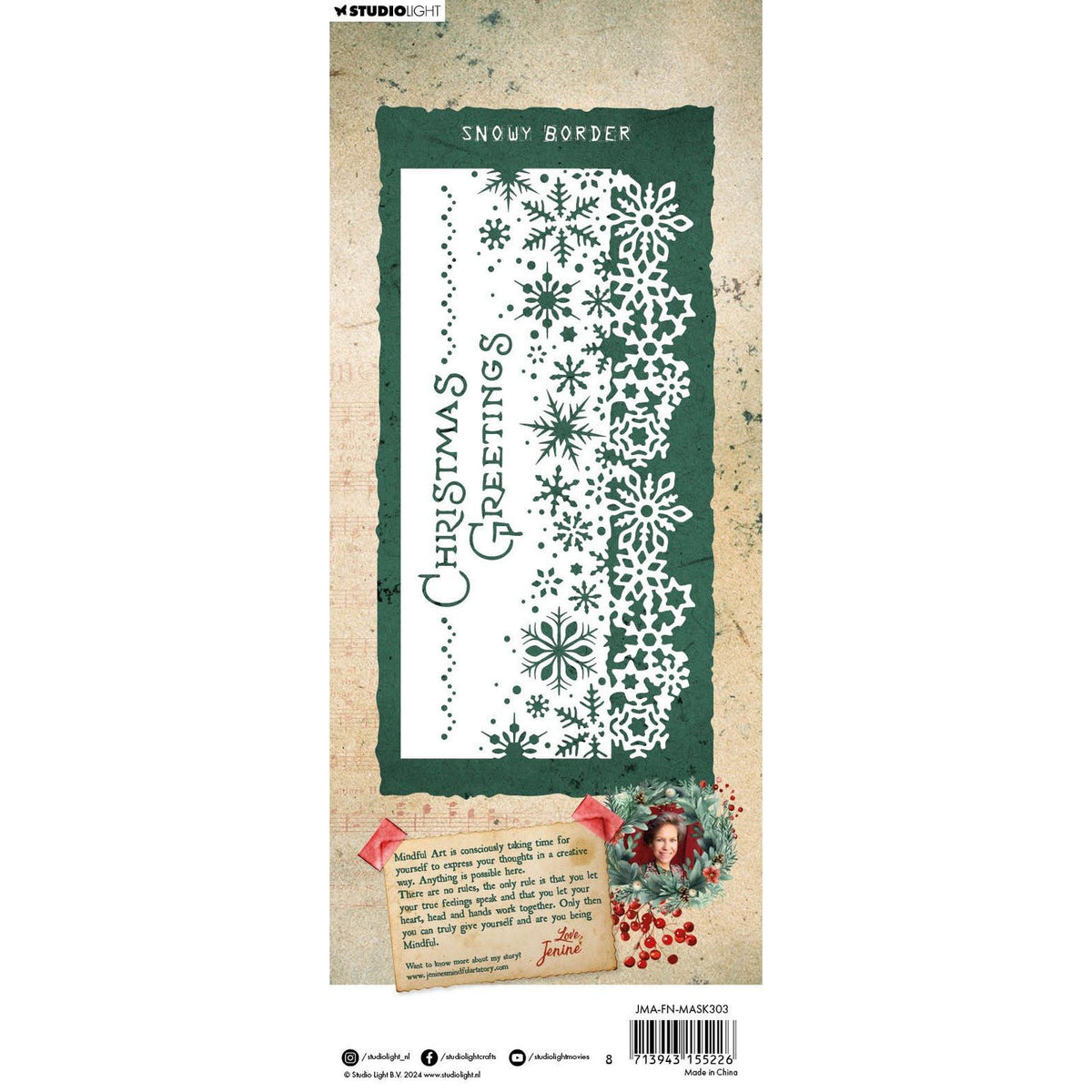 Studio light • festive nostalgia mask snowy border