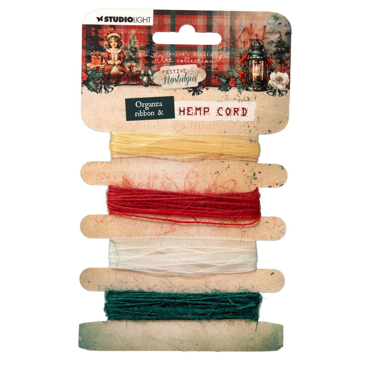 Studio light • festive nostalgia ribbon organza 5mm hemp cord