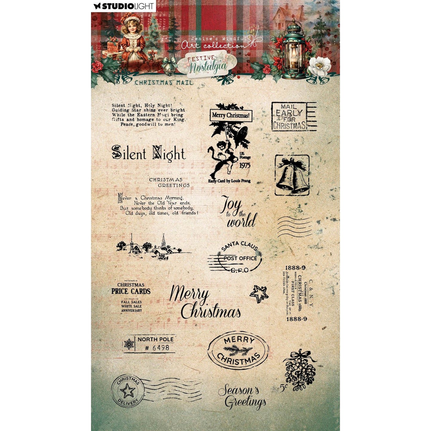 Studio light • festive nostalgia clear stamp christmas mail