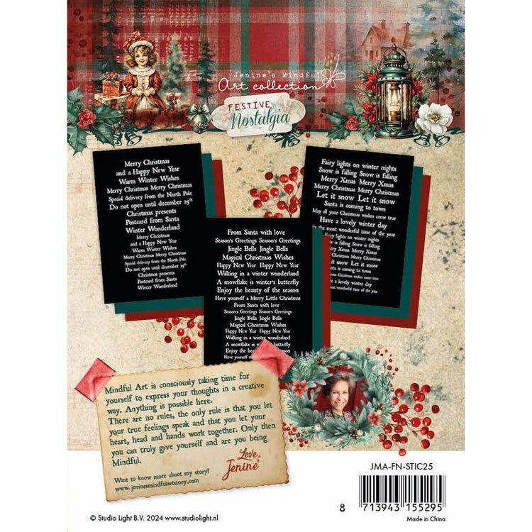 Studio light • festive nostalgia sticker sheets black, red green eng
