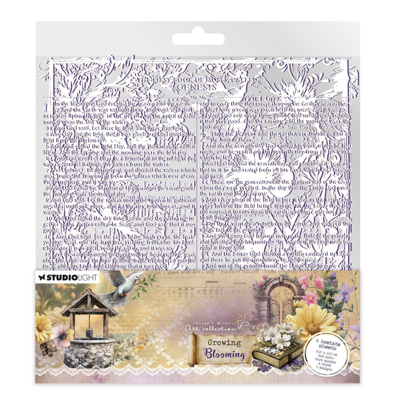Studio light • growing blooming acetate sheets white dark purple