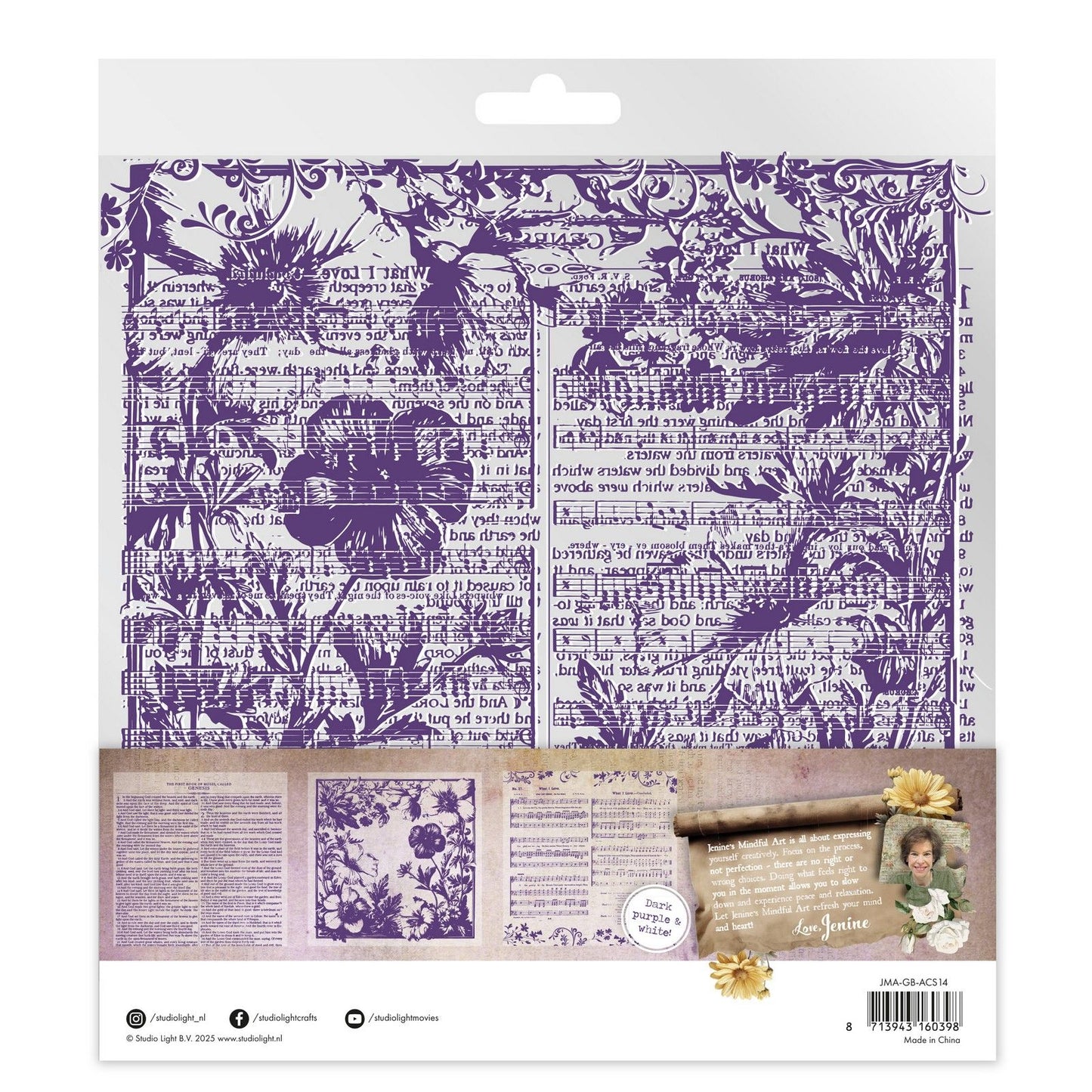 Studio light • growing blooming acetate sheets white dark purple