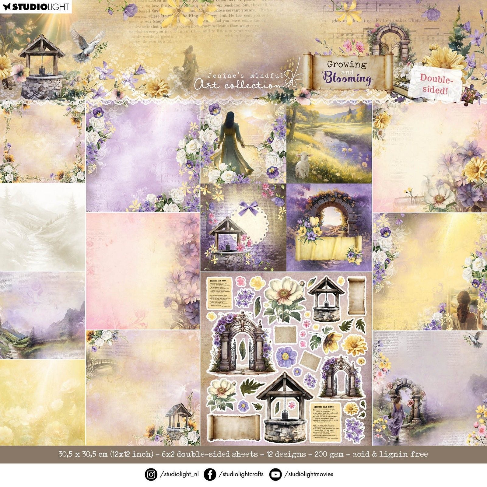 Studio light • growing blooming designer paper pad scrapbooking