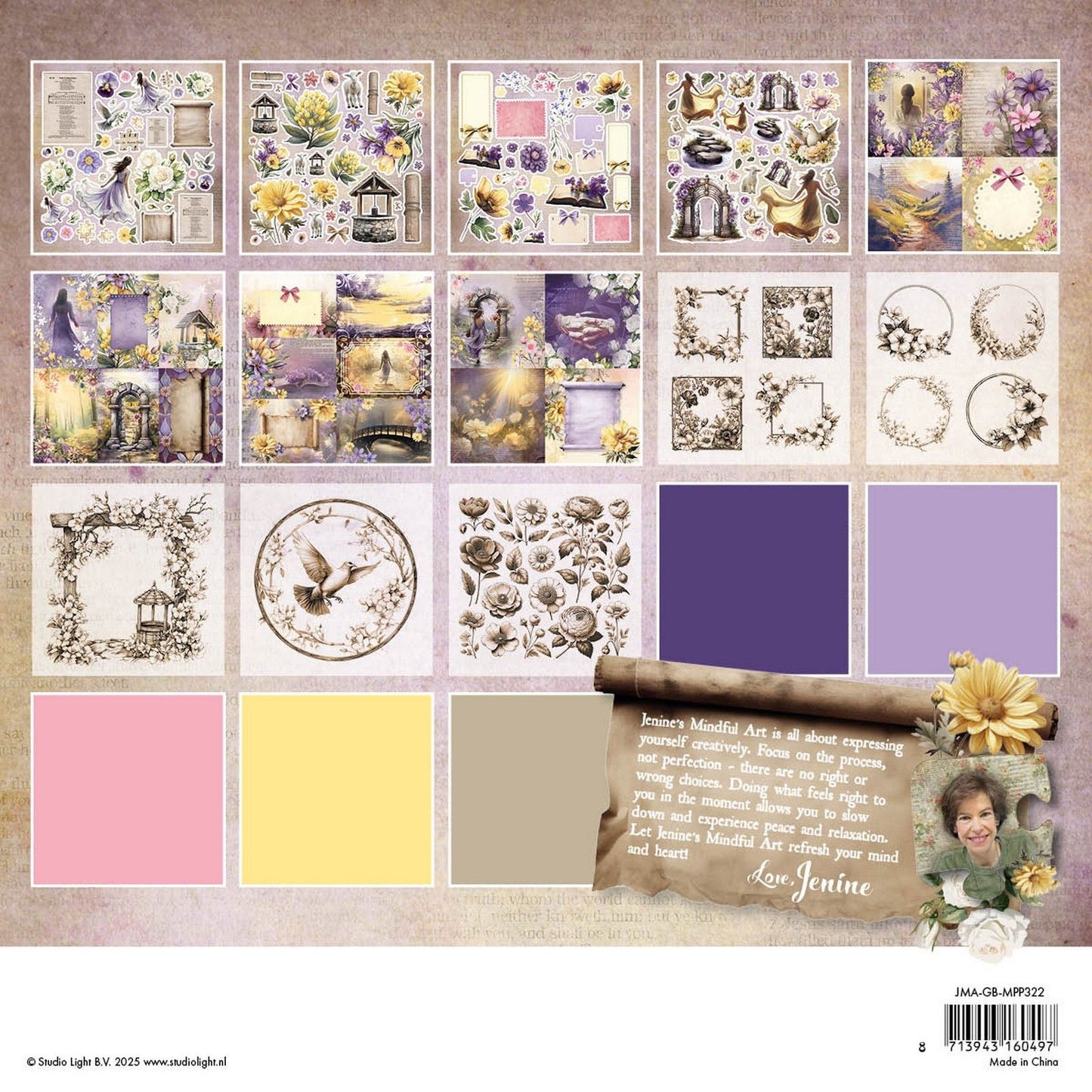 Studio light • growing blooming mixed paper pad vellum unicolor elements