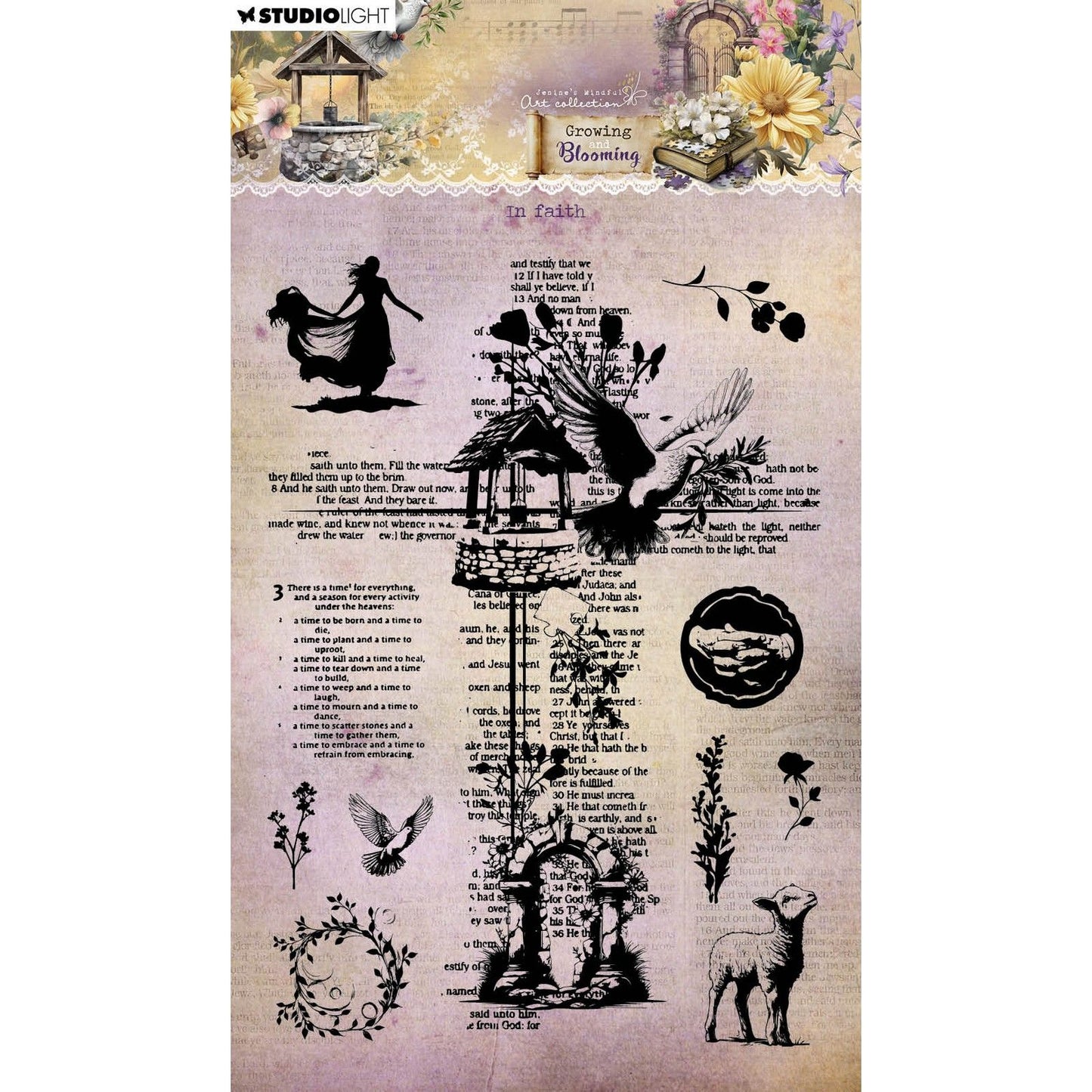 Studio light • growing blooming clear stamp in faith