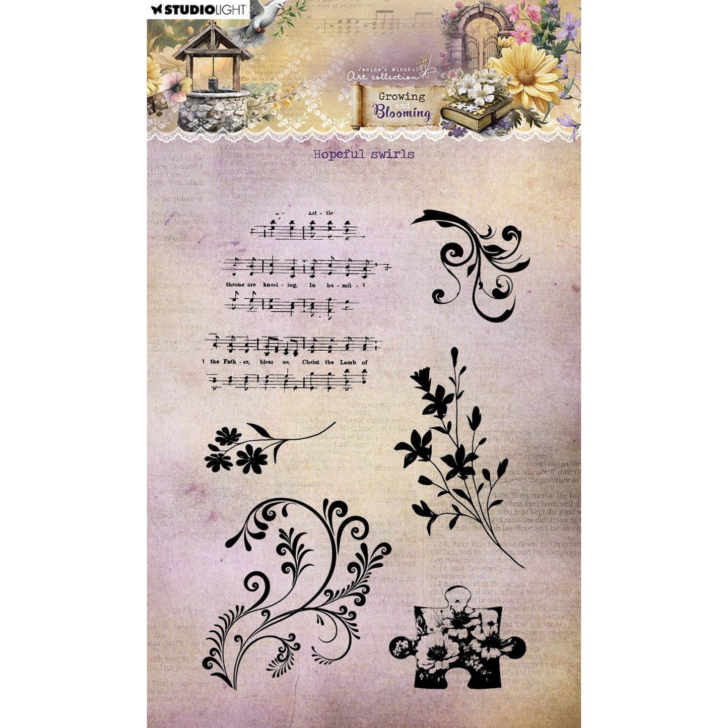 Studio light • growing blooming clear stamp hopeful swirls