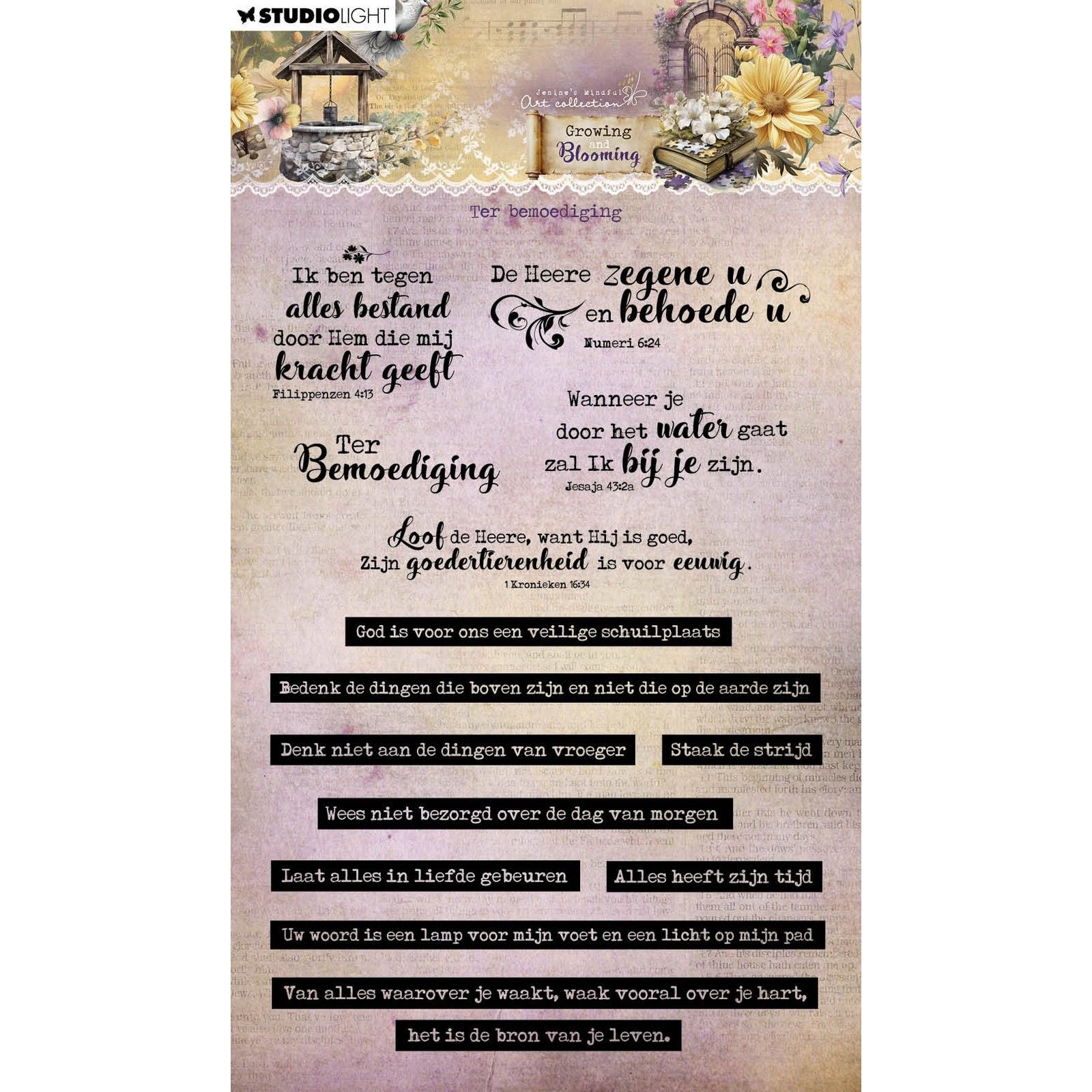 Studio light • growing blooming clear stamp ter bemoediging