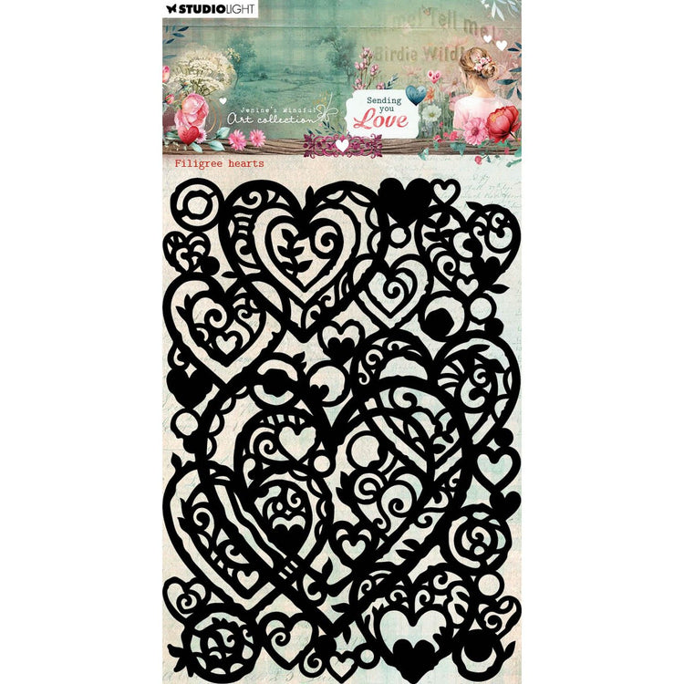 Studio light • jenine's mindful art mask sending you love filigree hearts