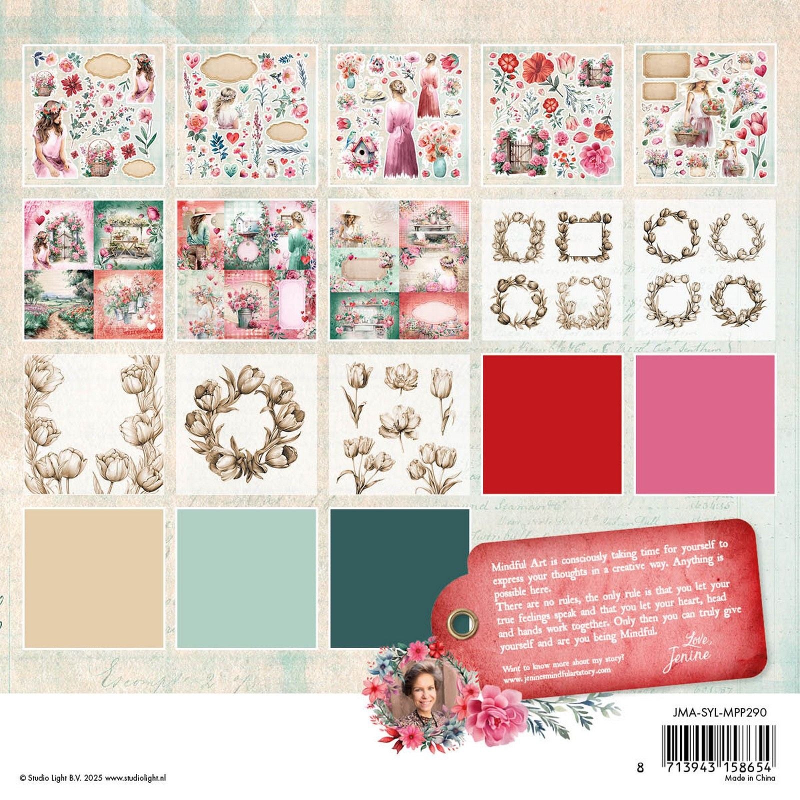 Studio light • jenine's mindful art mixed paper pad sending you love vellum, unicolor elements