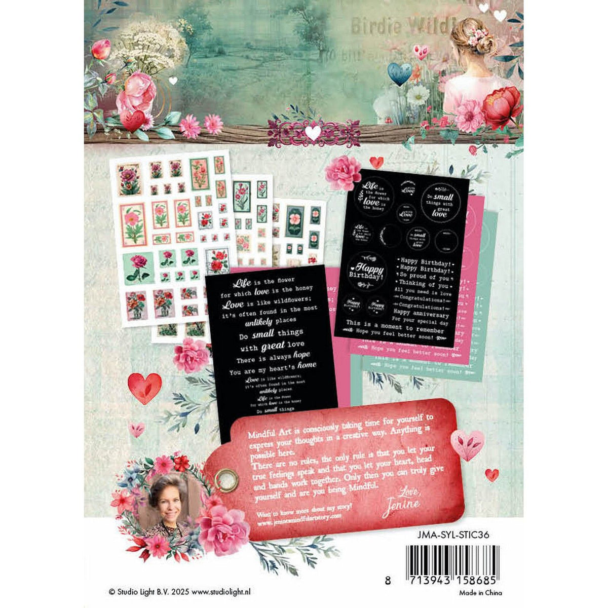 Studio light • jenine's mindful art sticker sheets sending you love postage stamps quotes