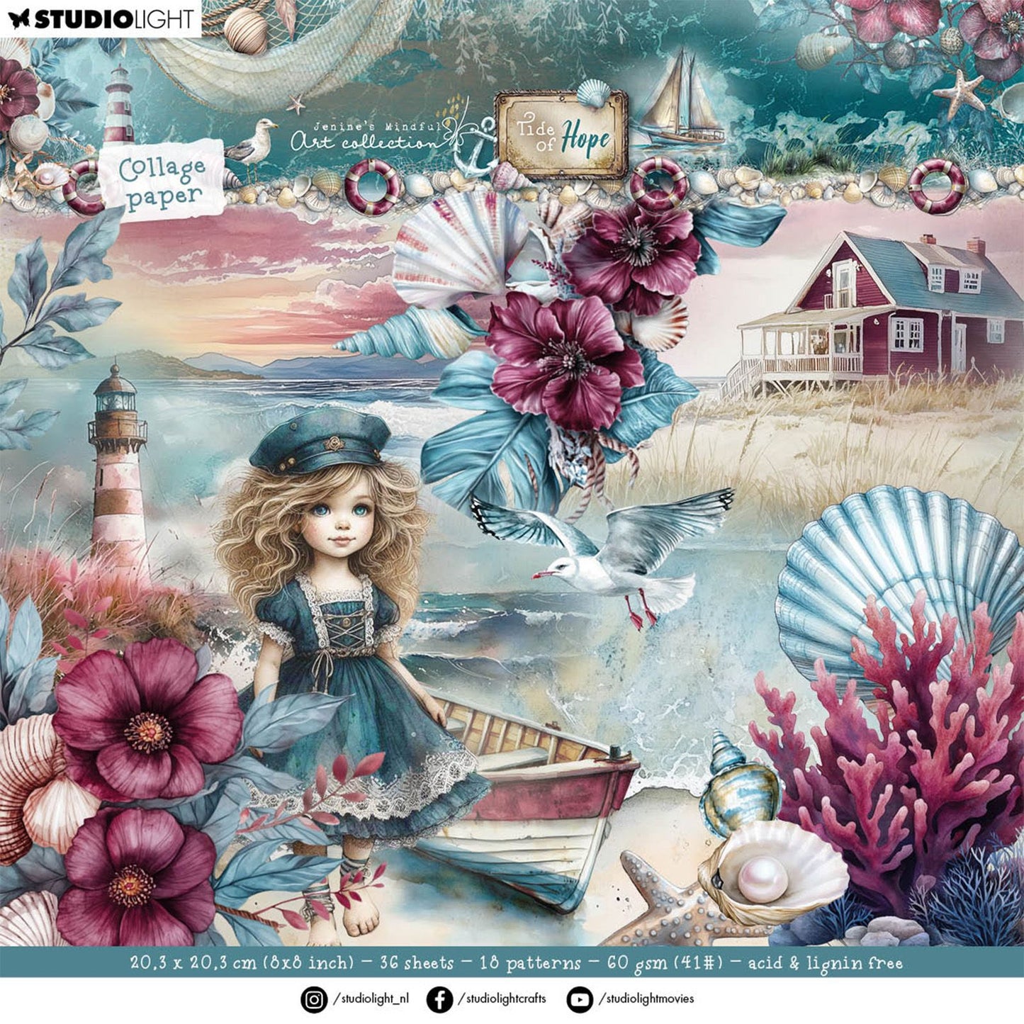 Studio light • tide of hope collage paper pad backgrounds elements