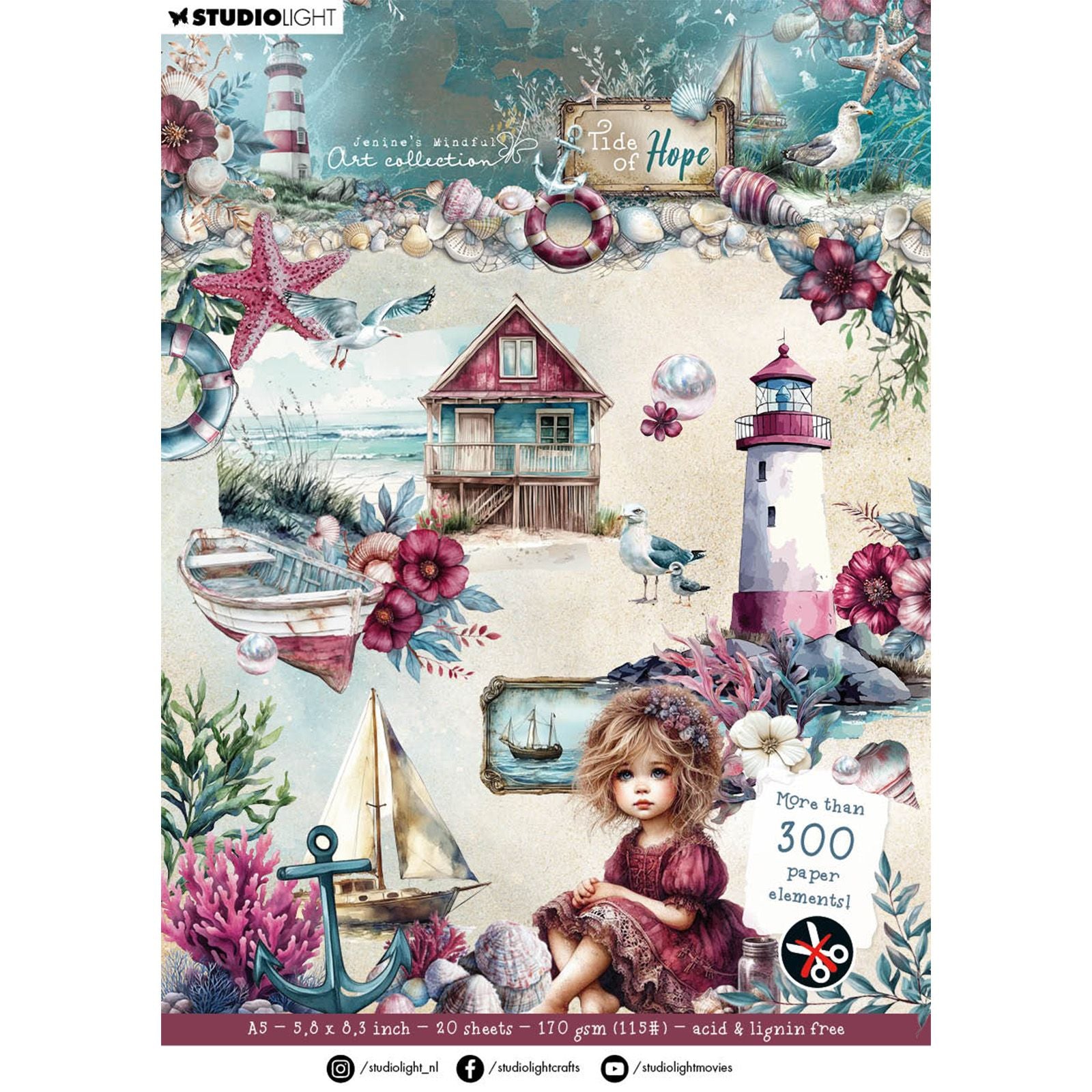 Studio light • tide of hope die-cut paper pad christmas blush